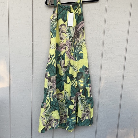 Bellambra 100%Linen Floral Palm Tropical Dress NWT - Picture 6 of 7